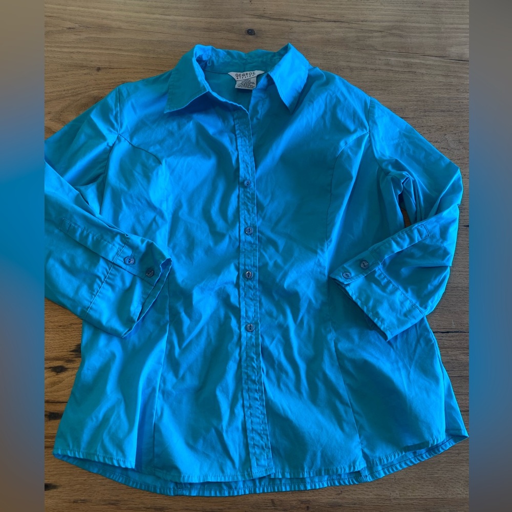 George Stretch Peacock Blue Shirt Large Women’s Preloved